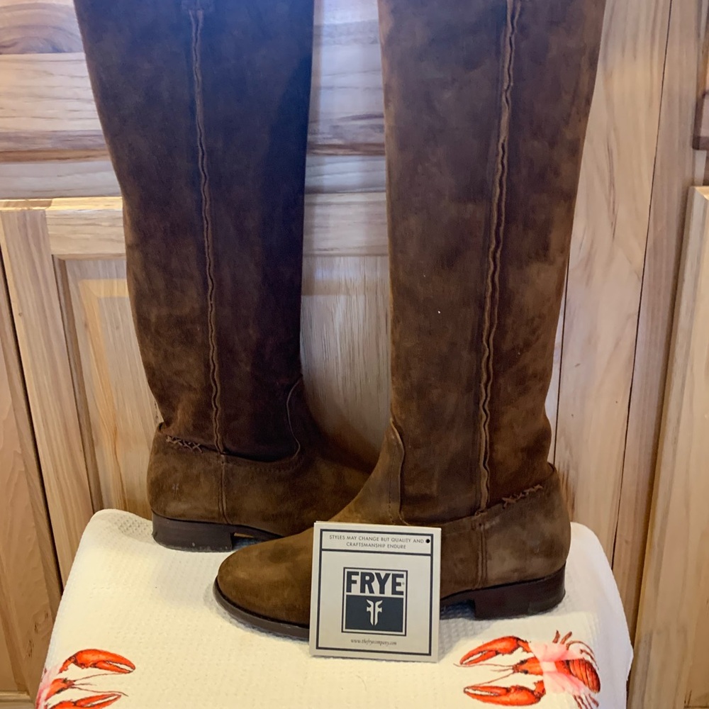 Frye Dark Brown Suede Tall Boots